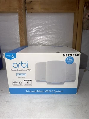 Netgear Orbi RBK763S AX5400 Tri Band WiFi 6 Mesh Router 2 Satellite 7500 (PARTS) - Image 1 of 4