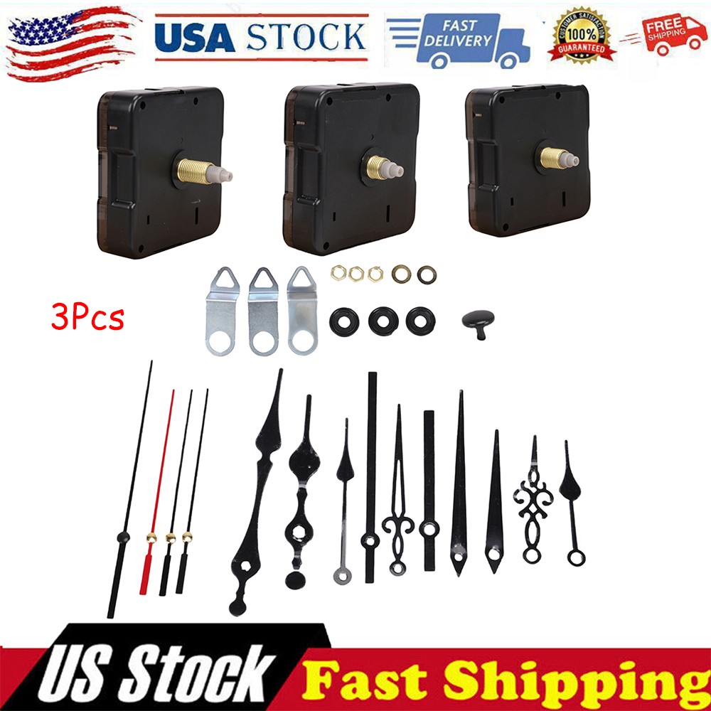 DIY Wall Clock Movement Mechanism Battery Operated Repair Replacement Parts