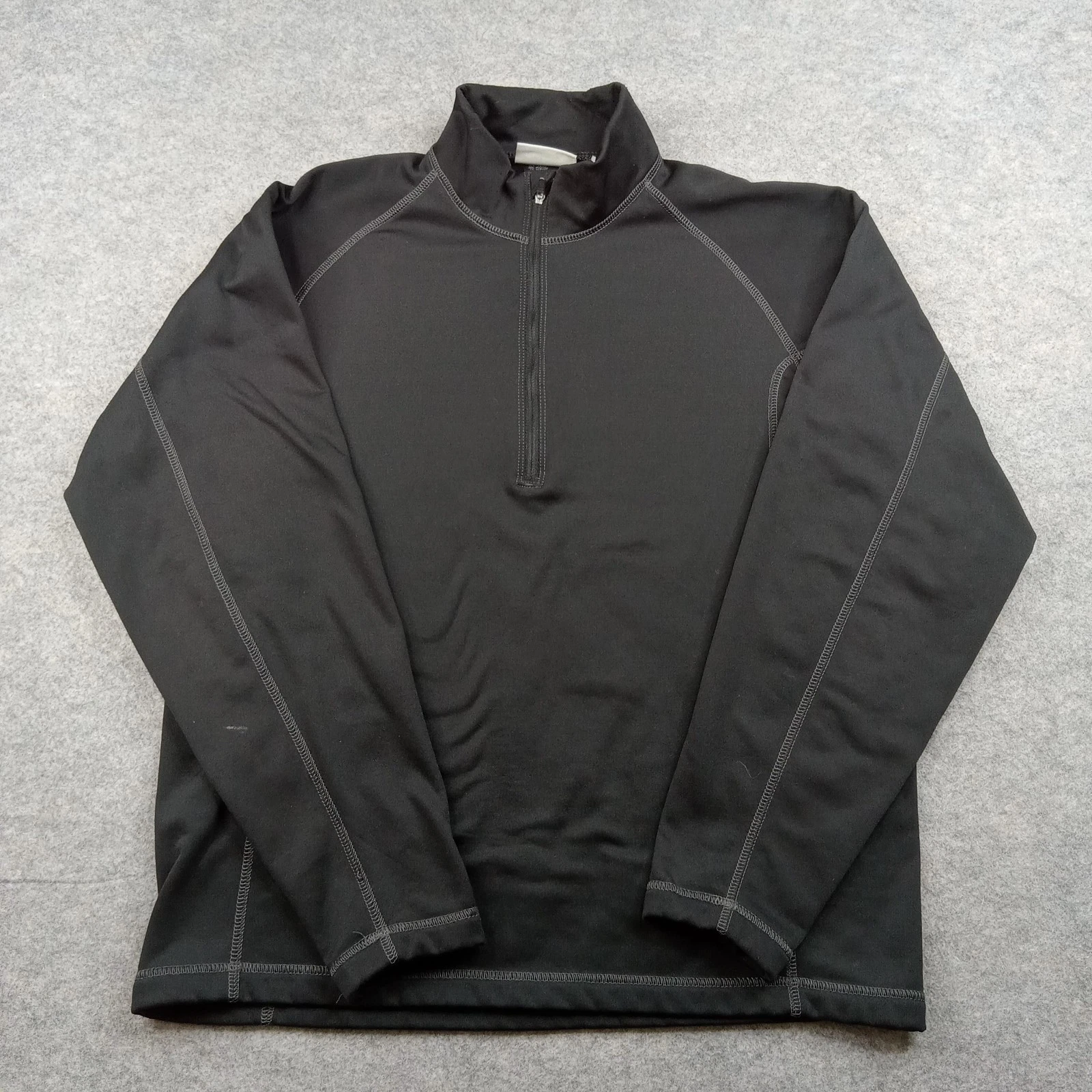 Obermeyer Pullover Mens Large Black 1/4 Zip Long Sleeve Ski Base Layer Top