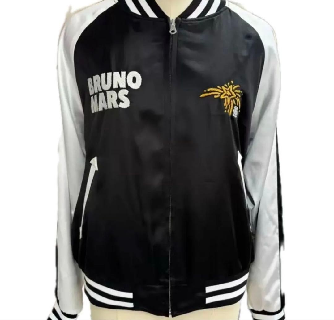 Bruno Mars 2025 Fireworks Show Black Sukajan Souvenir Jacket LL