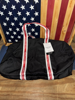 NWT Calvin Klein Fragrances Weekender Duffel Bag Suitcase 20x15 Black/Red