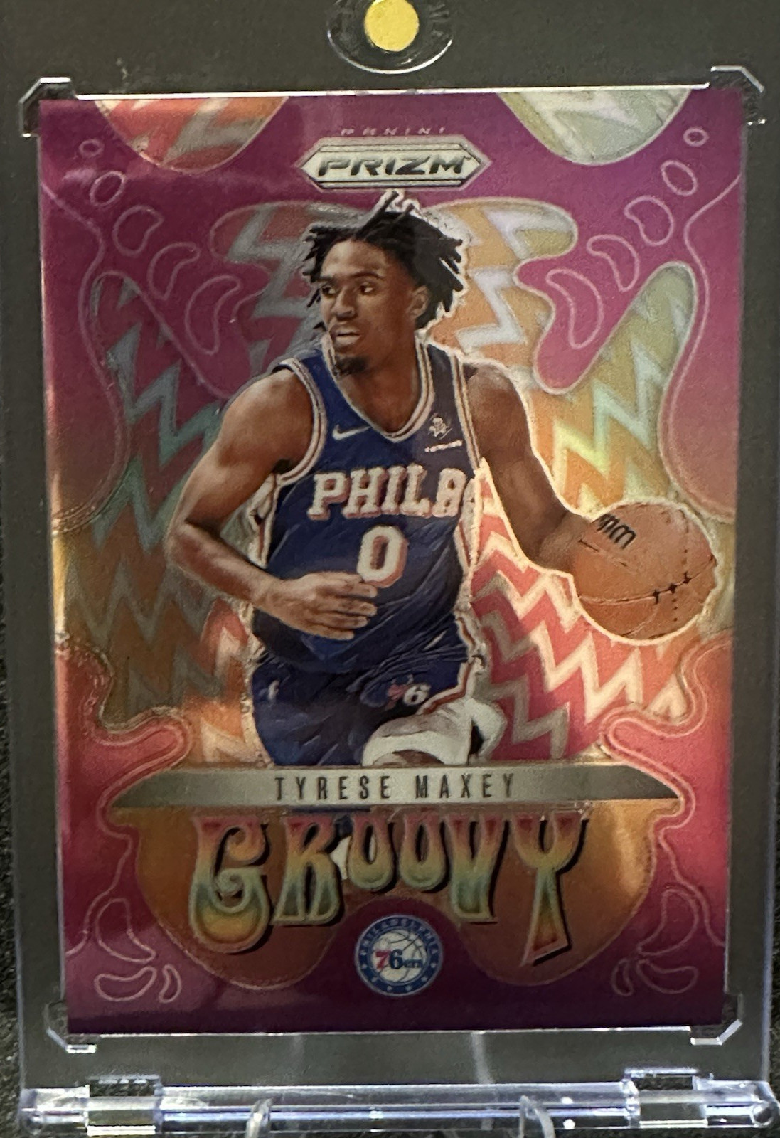Tyrese Maxey 2024-25 Panini Prizm Groovy #15 76ers Case Hit
