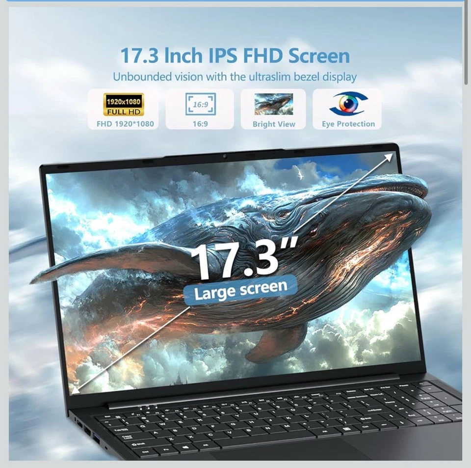 Portatile Laptop 17,3 pollici Intel N150 - Ram 16 gb - M2 512 Gb -Windows 11 Pro - Immagine 3 di 4