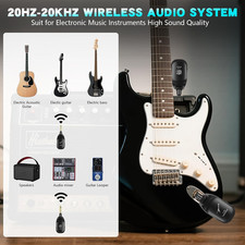 C01 UHF Wireless Guitar System Transmitter Receiver Rechargeable 24-Bit/48Khz