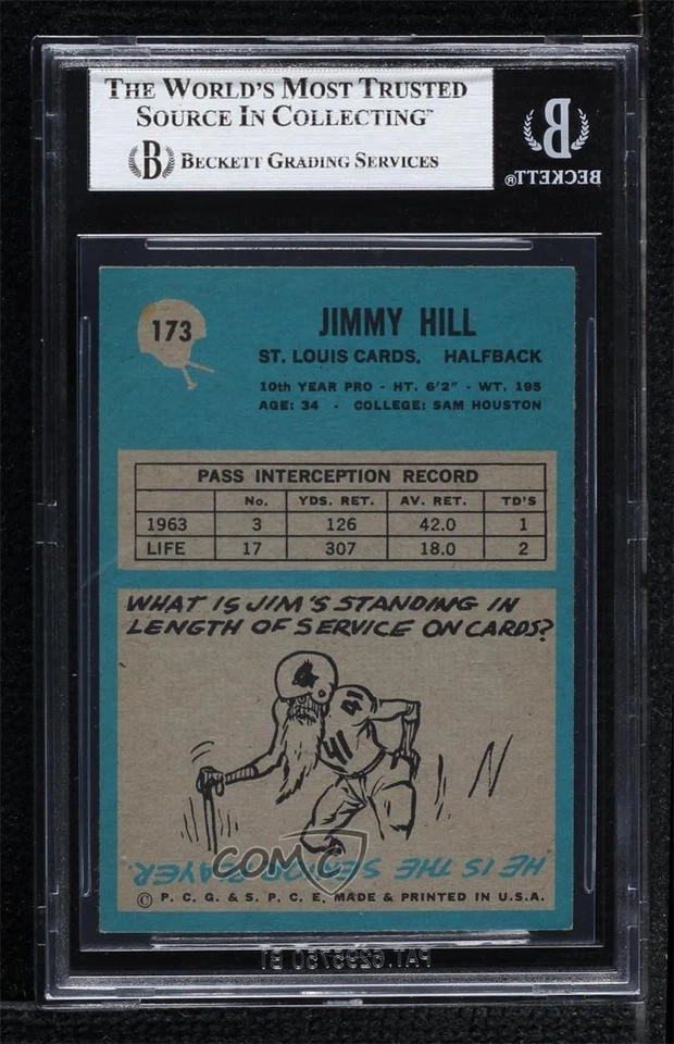 1964 Philadelphia Jimmy Hill #173 BGS 7 - Image 2 of 2