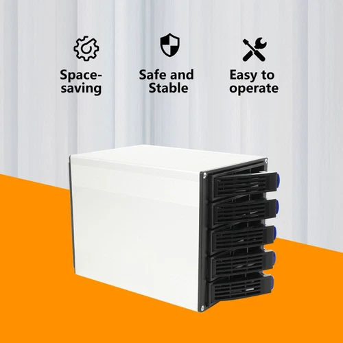 HDD Enclosure Hot Swap Cage 5-Bay 3 x 5.25" Drive Bays 5x SATA 3.5"/2.5" Sas HDD