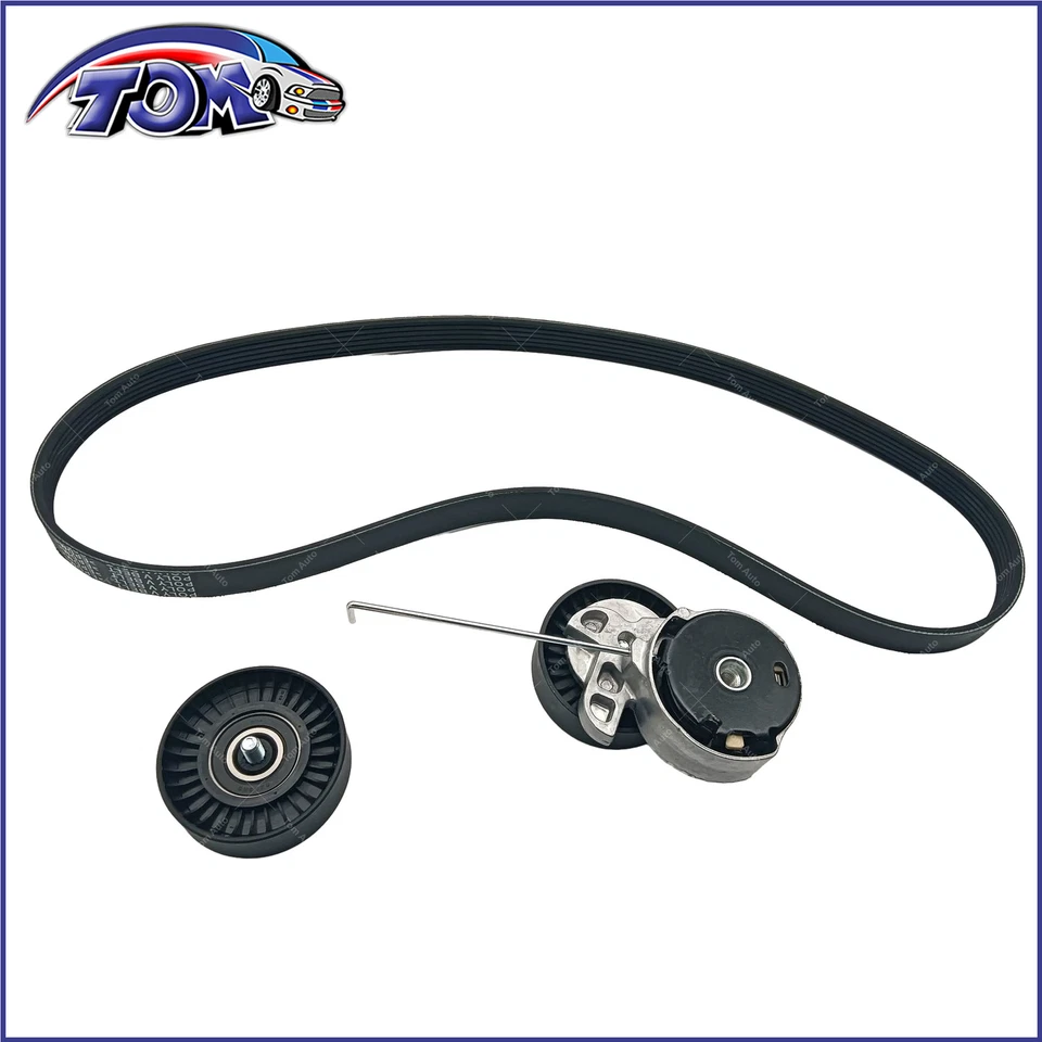 Kit de polea tensora de correa serpentina de 3 piezas para Volvo S80 XC60 XC70 2007-2015 Foto 4 de 4