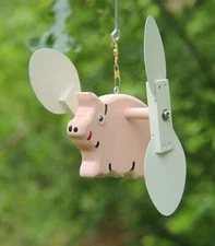 Pink Pig Mini Whirligigs Whirligig Windmill Yard Art Hand made from wood