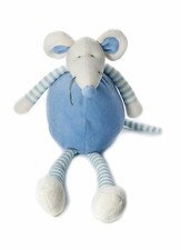 34cm gro&szlig;e blaue Stoffmaus Kuscheltier Pl&uuml;schtier Stofftier f&uuml;r Baby Junge