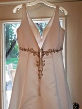 Wedding Dress w/ Train Petticoat/Crinoline - White Silver - Sz 10