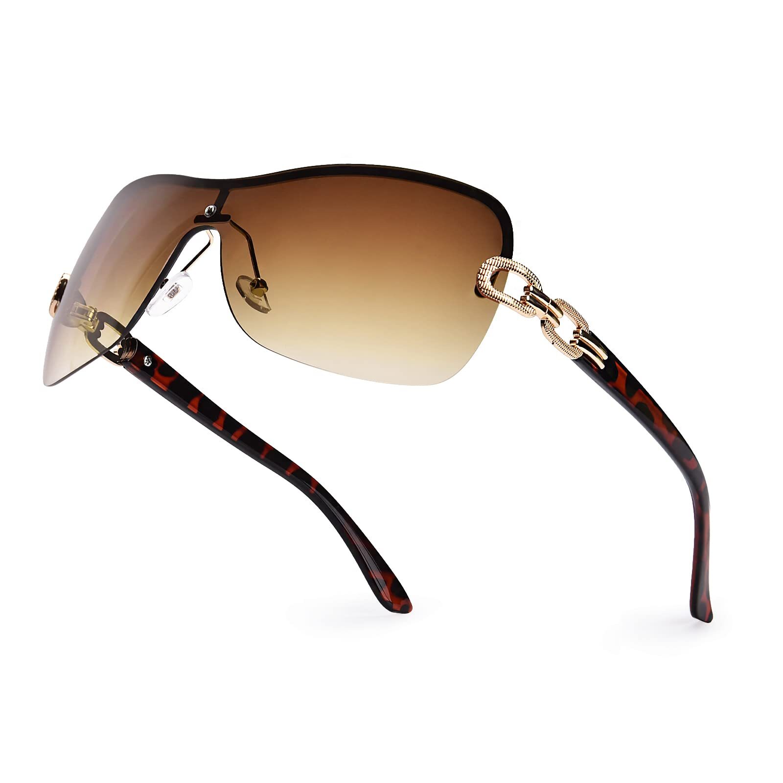 Y2K Trendy Brown Sunglasses for Women and Men, Retro Style Fashion