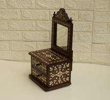 Vintage Mini Chest of Drawers, Moroccan Dresser, Wood Jewelry Storage Box