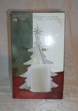 Christmas Tree Pillar Candle Holder By Holiday Time NIB (Candle NOT included)