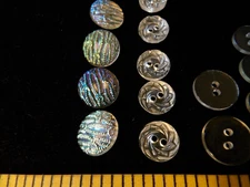 18 BUTTONS . VINTAGE . Clear and Decorative . HOLED AND SHANKED