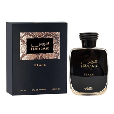#ad Hawas Black by Rasasi 3.38 oz EDP Cologne for Men New In Box $29.94