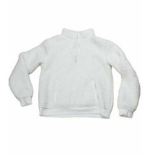 Ideology Girls Sweatshirt White 1/4 Zip Long Sleeve Mock Neck Pockets XL NWOT