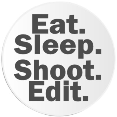 Eat Sleep Shoot Edit - Circle Sticker Decal 3 Inch - Photographer Camera