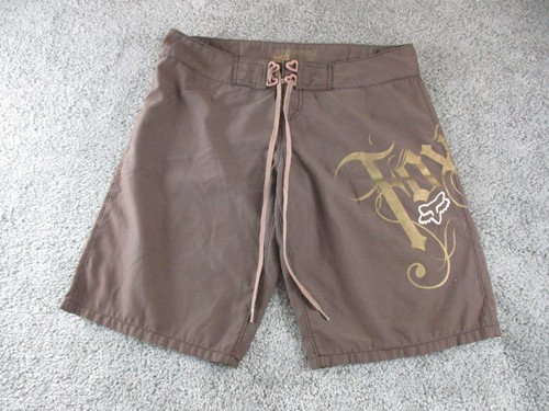 Fox Riders Co Boardies/Board Shorts 9 W34 Brown Drawstring - Picture 1 of 11