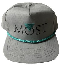 VINTAGE MOST Hat Cap Snap Back Gray Rope Dad Made In USA Retro 80s 90s NWT