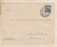 24E137 MARCOPHILIE lettre TSCHECOSLOVAQUIE  pour PARIS MINISTERE DHEMIN DE FER