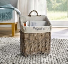 Rattan Zeitungsständer Typ 2 Honig | Handgeflochtener Magazinhalter Für Wohnzimmer & Büro