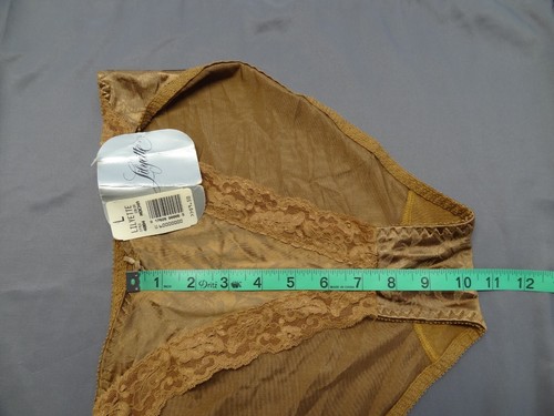 NWT Lilyette L Nylon Satin Stretch Lace Hi-Cut Mocha Rose 4884 VTG Made in USA - Picture 13 of 14