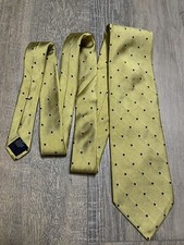 Brooks Brothers Men’s Mustard Dot Pure Silk Tie Woven in England Made in USA