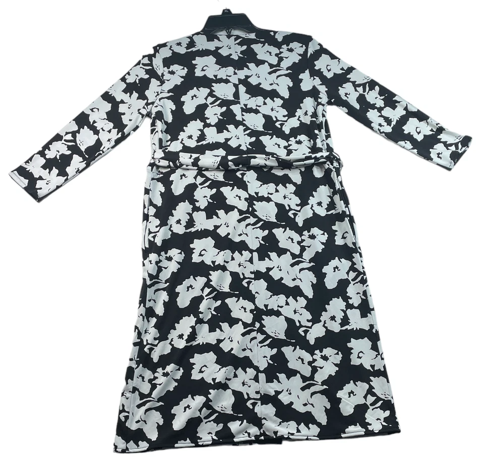 Alfani Wrap Dress Womens Size Petite Petite PP Black White Floral Pattern New - Image 2 of 4