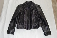 Kooples Black Shiny Patent Leather Zip Through Jacket Coat Womens Eu 40 Uk 12