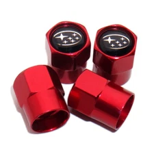 4pcs Hex Universal Fit Car Wheels Tire Air Valve Caps Stem Dust Cover Decor Red