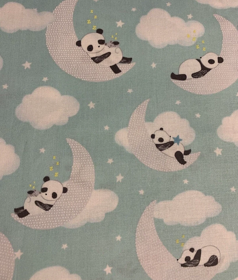 Dear Stella Designs Tela Oso Panda Luna Nube Estrellas Verde Pálido 2 Yardas P#1149 Foto 2 de 4