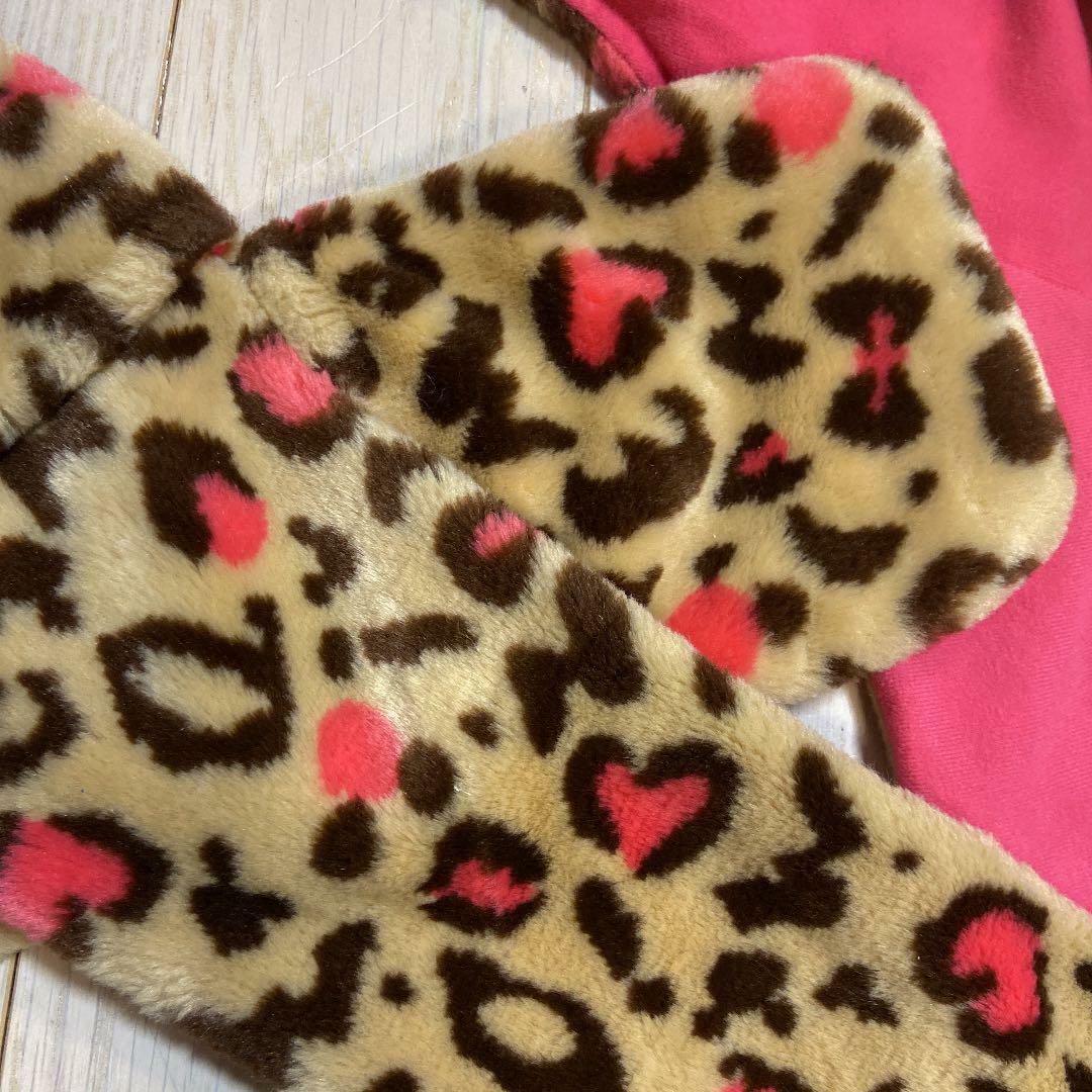 Minnie Fan Cap Muffler Pink Leopard Pattern Fluffy Tokyo