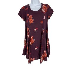 Silence + Noise Urban Outfitters Witchy T Shirt Dress Mini Sangria Floral Size S