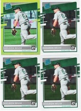 SHELDON NEUSE ROOKIE 4 CARD LOT 2020 OPTIC LIME GREEN PRIZM RATED RC # 69 + BASE