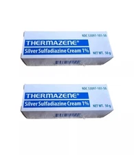 2 PACKAGES Thermazene Silver Sulfadiazine Cream 1% 5/16