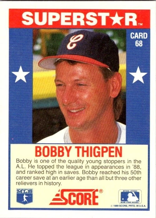 1989 Score - Bobby Thigpen #68 - Image 2 of 2