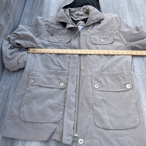 Vintage Carlo Briana Jacket Mens Medium Removable Liner Hood Tan Beige Winter - Picture 7 of 12