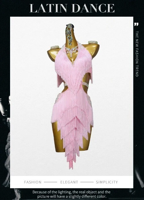 VETEMENTS Abito da ballo latino sexy donna festa gonna corta ragazza linea abbigliamento frange vestiti