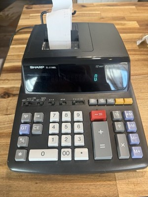 SHARP EL-2196Bl 12 Digit 2 Color Printing Electronic Calculator w/ Power Cord