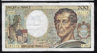 200 Francs Montesquieu 1988 Etat TB Alphabet V.062 - Photo 1/2
