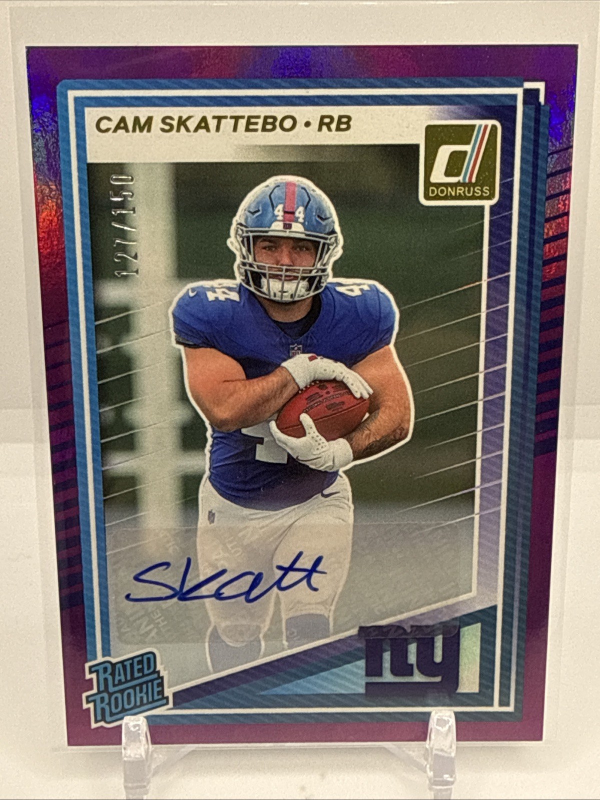 2025 Donruss Football Cam Skattebo Rated Rookie Autographs - Purple #’d/150