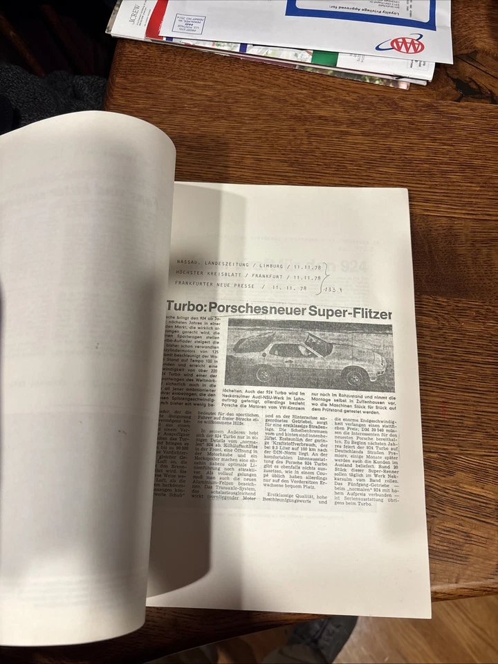 Artículos de periódicos alemanes vintage 1978 sobre modelos Porsche Foto 4 de 4