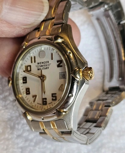 Wenger Swiss Military Quartz Watch Women 100m Silver Steel Date New Battery - Picture 4 of 7