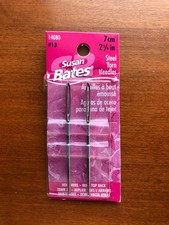 New Pack of 2 Susan Bates Steel Yarn Needles Size 13 Large Eye 2-3/4" Long