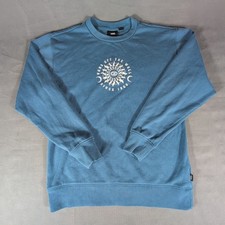 Vans Off The Wall Crew Neck Sweater Baby Blue Unisex - Small 