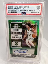 2023-24 Panini Contenders Optic Andre Jackson Jr. No. 134 Auto Rookie Tick Green