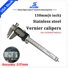 6" LCD Digital Stainless Steel Caliper Vernier 150mm CNC Micrometer Measure Tool