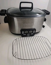 Cuisinart 3-In-1 Multi-Cook Slow Cooker 6 Qt MSC-600 Brown Saute Steam Crock Pot