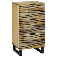 Sideboard Aus Massivem Mangoholz 40X33X75 Cm Braun Rustikal