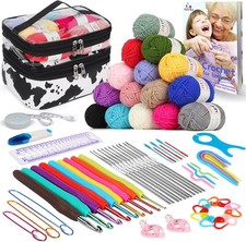 Crochet Starter Kit with Yarn Crocheting Set with Everything Includes 74pcs